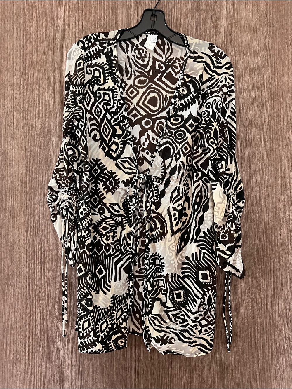 Christina Black and White Printed Swim Coverup